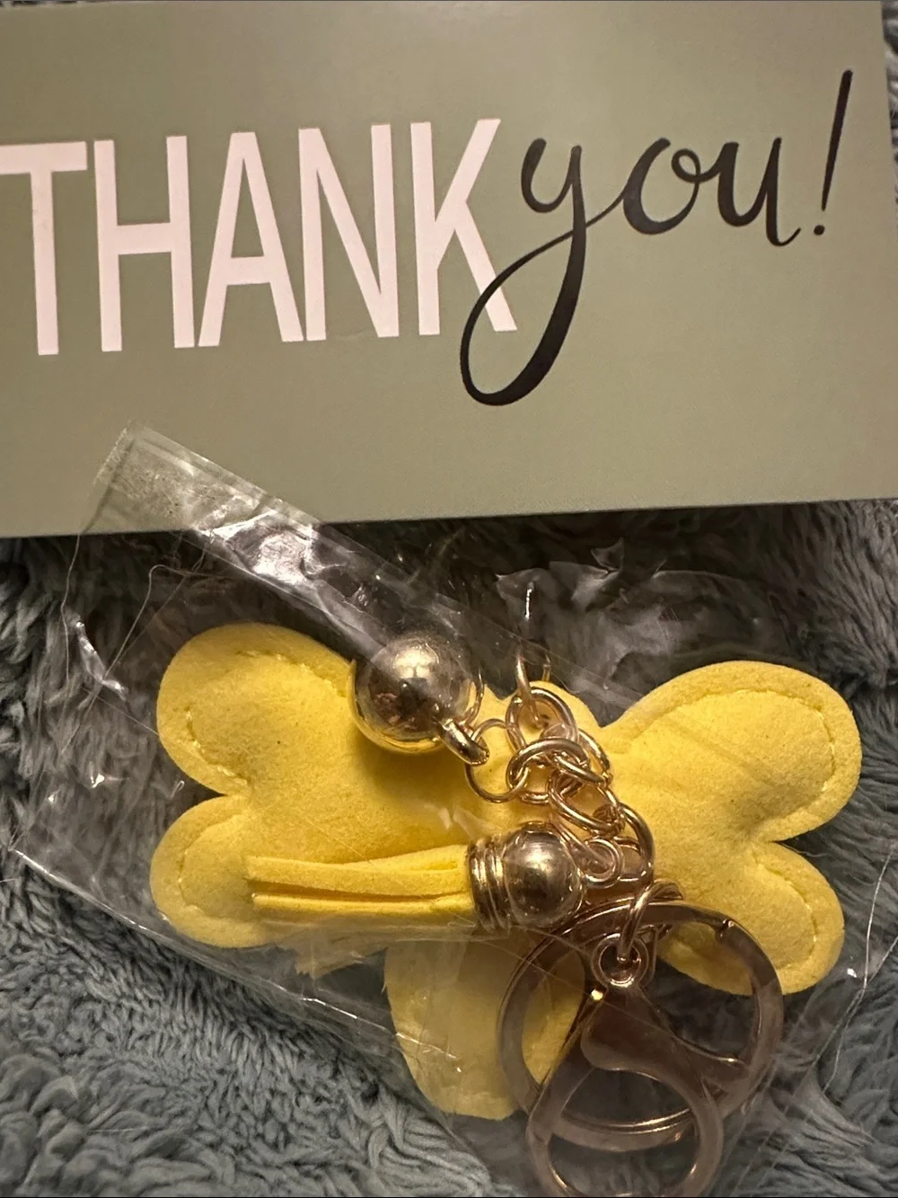 Yellow Bee Crystal Keychain Charm